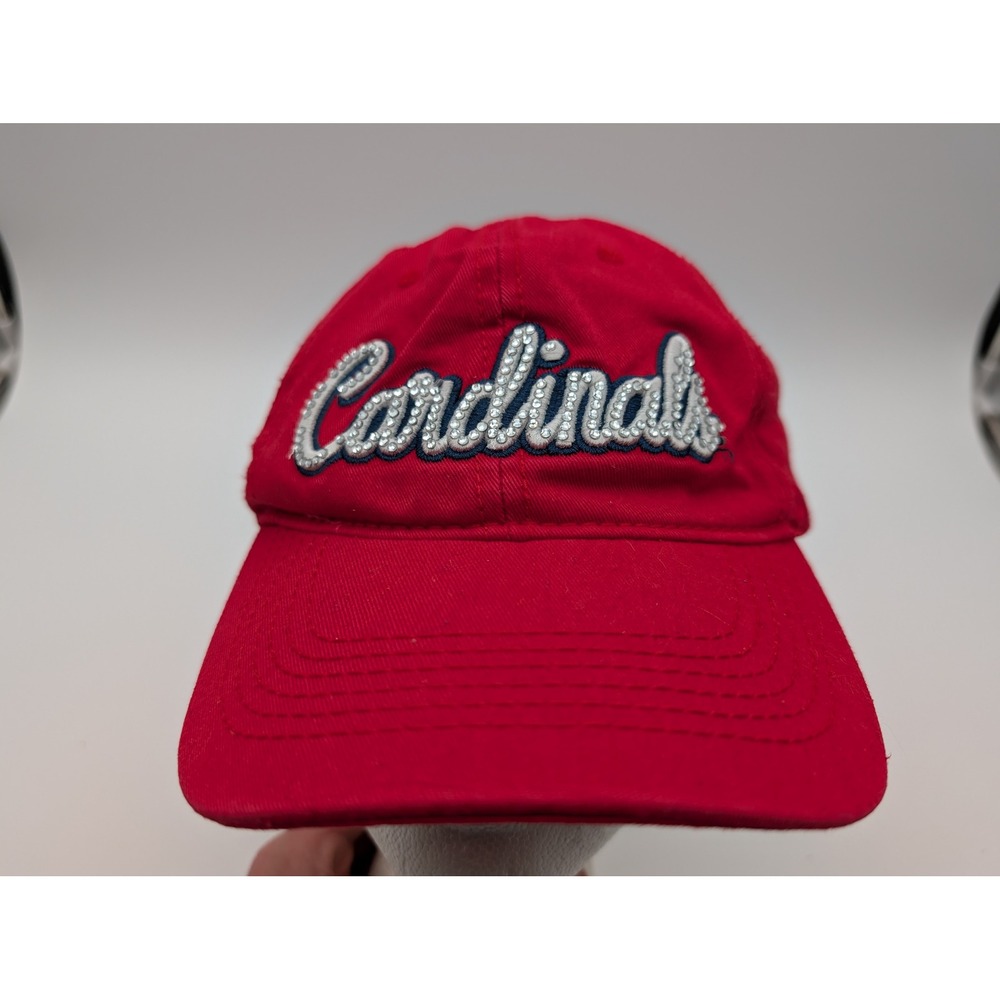 Melonwear St Louis Cardinals Red Rhinestone Script Logo Hat Baseball Adjustable
